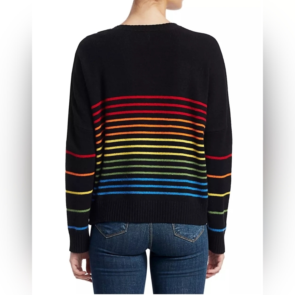 Sundry, Rainbow Stripe Button Wool & Cashmere Swe… - image 5